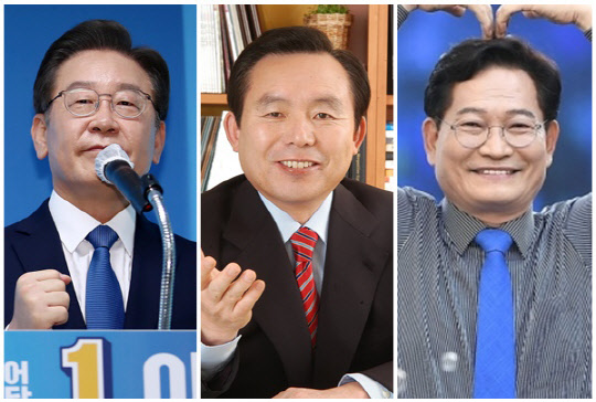 (왼쪽부터) 이재명 더불어민주당 인천 계양을 보궐선거 후보, 이인제 전 국회의원, 송영길 민주당 서울시장 후보. <이인제 SNS, 연합뉴스>